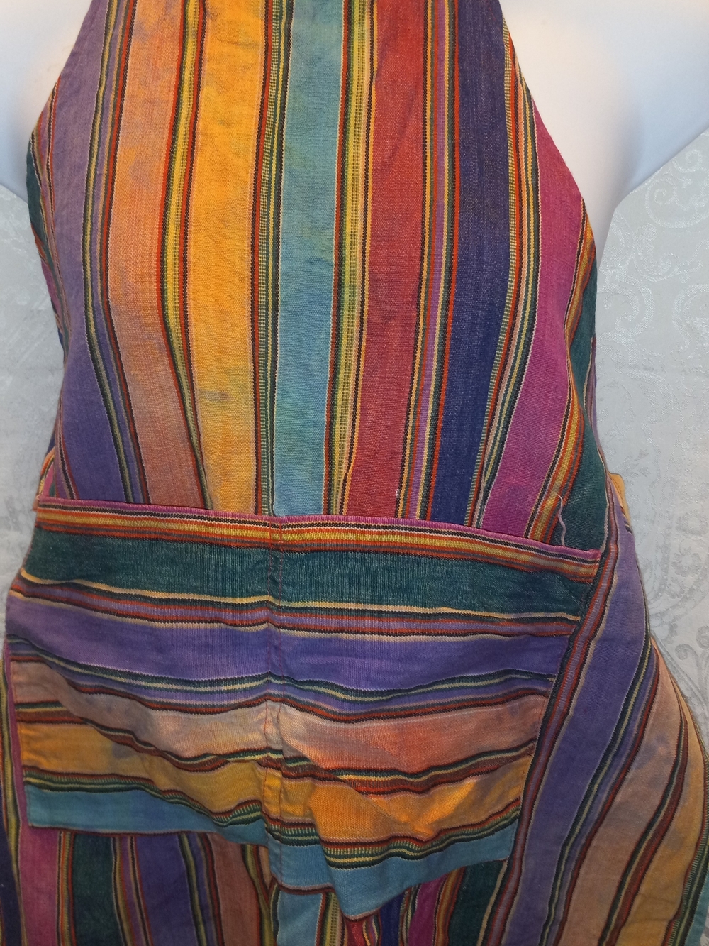 Apron Multicolor Striped Home - Vibrant Rainbow Stripes